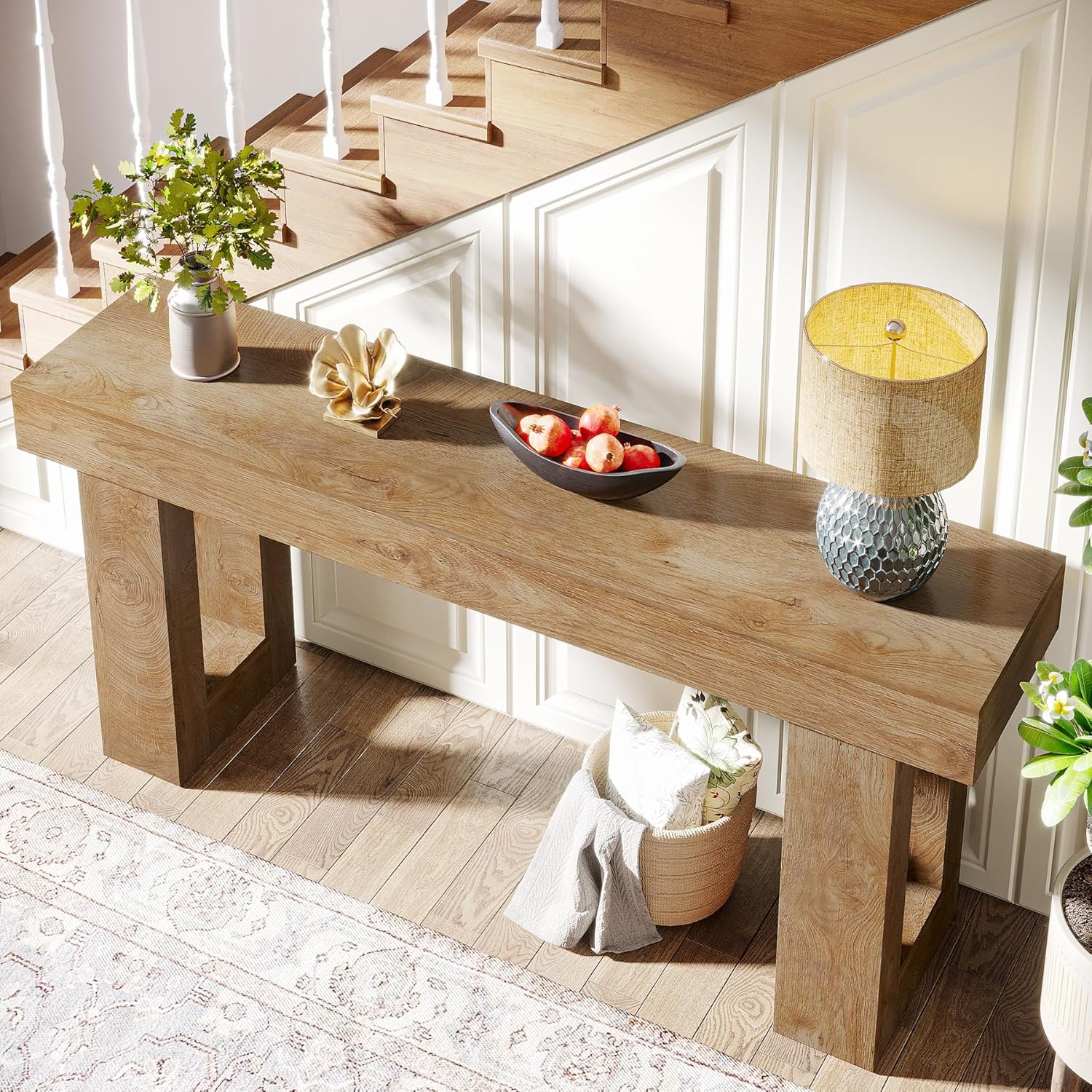 Ahşap Kanepe Arkası Masası, Oturma Odası için 160 cm Modern Konsol Masa